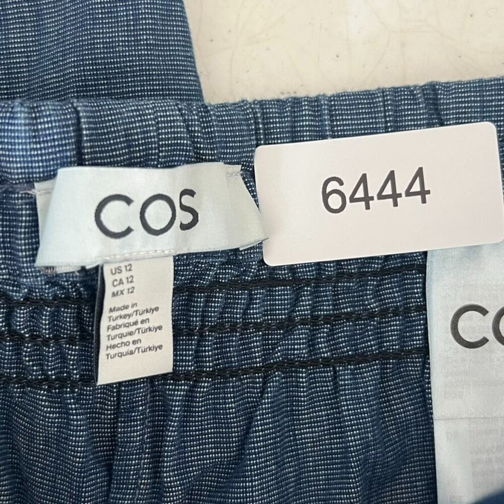 COS Women's Pants Womens Size 12 Barrel Leg Blue Denim Drawstring Elastic Waist - Picture 5 of 10